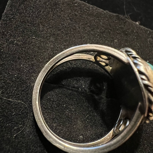 925 STERLING SILVER Turquoise Ring SIZE 7 - Picture 7 of 8